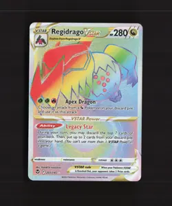 Regidrago VSTAR 201/195 Silver Tempest Full Art Secret Rare Holo Pokemon Card MP - Image 1