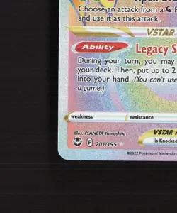 Regidrago VSTAR 201/195 Silver Tempest Full Art Secret Rare Holo Pokemon Card MP - Image 5