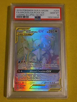 2019 Pokemon Sun & Moon Fa/Arcs/Dlga/Plkia Gx Cosmic Eclipse-Secret Psa 10 - Image 1