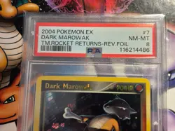 2004 Pokemon EX ~ Rocket Returns ~ Dark Marowak Rev. Foil #7 ~ PSA 8 NM-MT - Image 2