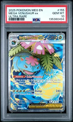 Mega Venusaur Ex Ultra Rare Pokemon Meg En-Mega Evolution 155 NM PSA 10 - Image 1