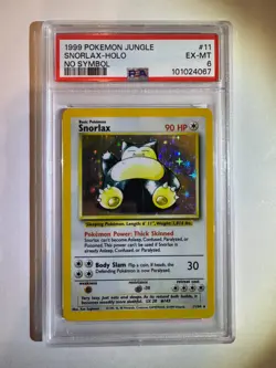 Snorlax 11/64 Jungle Holo No Symbol Rare (1999) Pokemon TCG PSA 7 EX-MT - Image 1