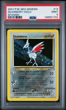 SKARMORY POKEMON SPANISH NEO GENESIS HOLO 13/111 GRADED PSA 9 POP 1 NON HIGHER!! - Image 1