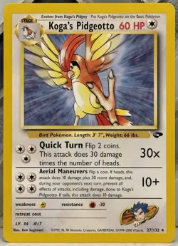 Koga's Pidgeotto 27/132 LP 2000’ Gym Challenge Rare Pokemon TCG - Image 1