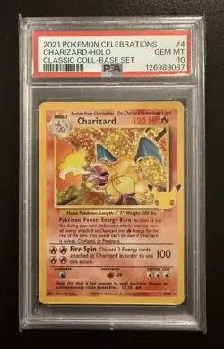 2021 Pokemon Celebrations #4 Charizard-Holo Classic Coll-Base Set PSA 10 - Image 1