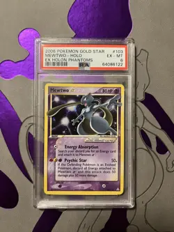 Mewtwo Holo Gold Star PSA 6 EX-MT 2006 Pokemon EX Holon Phantoms #103/110 - Image 1