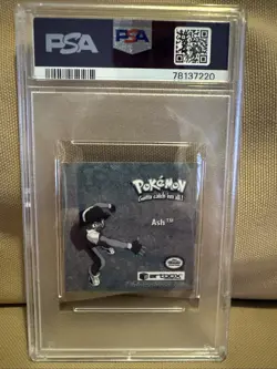 1999 Pokemon Stickers Ash Series 1 Bonus Prism Sticker PSA 8 - Image 2