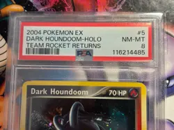 2004 Pokemon EX ~ Rocket Returns ~ Dark Houndoom-Holo #5 ~ PSA 8 NM-MT - Image 2