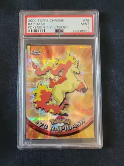 Psa 9 2000 Pokemon Topps Chrome Rapidash Tekno #78 Mint - Image 1