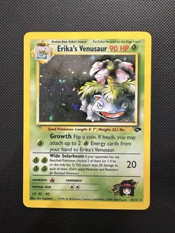 2000 Gym Challenge Erika's Venusaur 4/132 Holo Pokemon TCG - Image 1