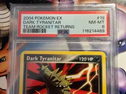 2004 Pokemon EX ~ Rocket Returns ~ Dark Tyranitar #19 ~ PSA 8 NM-MT - Image 2