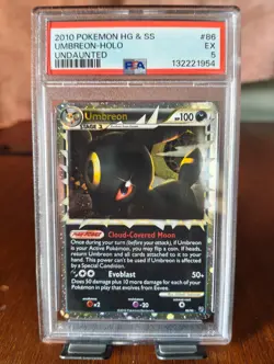 PSA 5 Umbreon Prime 2010 Pokemon HeartGold & SoulSilver Undaunted #86 Holo - Image 1