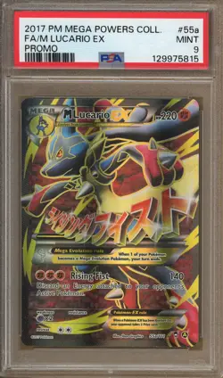 Pokemon Mega Powers Collection #55a/111 M Lucario EX Full Art Promo MINT PSA 9 - Image 1