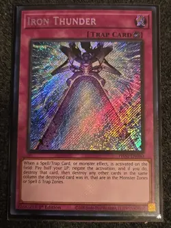 Iron Thunder PHNI-EN080 Secret Rare Yugioh 1st Edition Phantom Nightmare NM - Image 1