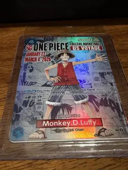 One Piece Monkey D. Luffy US Voyage College Basketball Card Rutgers Sealed - Image 1