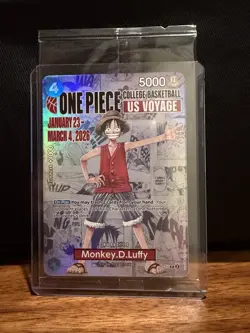 One Piece Monkey D. Luffy US Voyage College Basketball Card Rutgers Sealed - Image 3