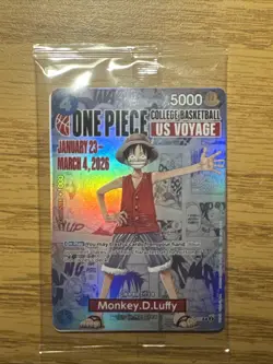 1 One Piece Monkey.D.Luffy US College Basketball Promo Card Rutgers SGA - Image 1