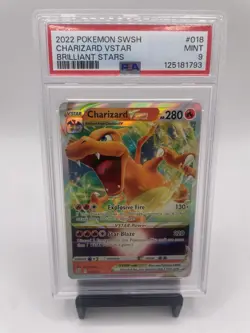 Charizard VSTAR 18/172 Brilliant Stars PSA 9 Pokemon Card - Image 1