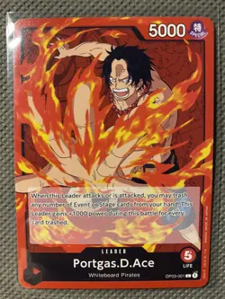 Portgas.D.Ace - OP03-001 - Leader - Near Mint - English - One Piece Card Game - Image 1