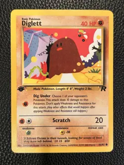 1st Edition Diglett 52/82 - Team Rocket - Pokemon Card - Near Mint (NM) - Image 1