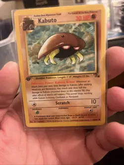 Pokemon Card Kabuto 1st Edition Fossil, Regular, 50/62, NM/LP Condition - Image 1