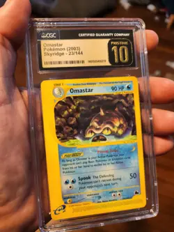 (POP 7) CGC 10 PRISTINE Omastar Skyridge 2003 Pokemon Card 23/144 - Image 2