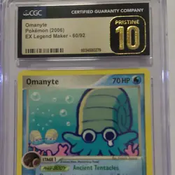 Pokemon Omanyte 60/92 EX Legend Maker 2006 CGC Pristine 10 Pokemon Card - Image 2