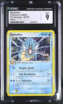 CGC 9 MINT Gyarados 2005 EX Deoxys 8/107 Holo Pokemon Card - Image 1