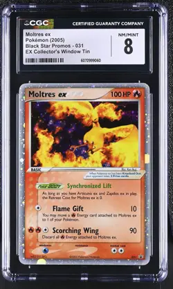 CGC 8 Moltres ex 2005 Black Star Promos 031 Holo Pokemon Card - Image 1
