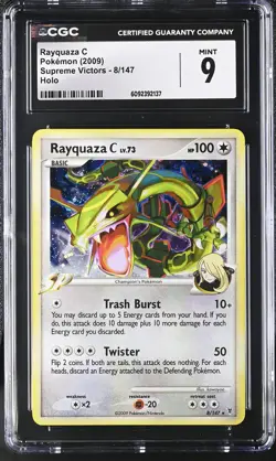 CGC 9 MINT Rayquaza C 2009 Supreme Victors 8/147 Holo Pokemon Card - Image 1