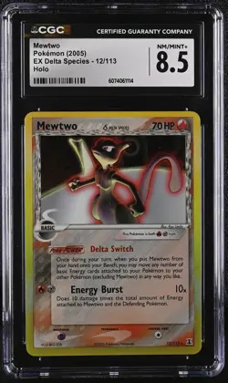 CGC 8.5 Mewtwo 2005 EX Delta Species 12/113 Holo Pokemon Card - Image 1