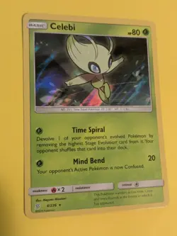 Pokemon Card Celebi 4/236 Holo Rare Sun Moon Unified Minds Singles LP - Image 2