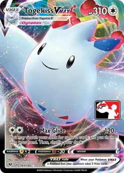 Togekiss VMAX 141/185 Prize Pack Series Cards Holo Pokemon In Great Condtion - Image 1