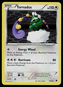 Pokemon Card - Tornadus Emerging Powers 89/98 Holo Rare - Image 1
