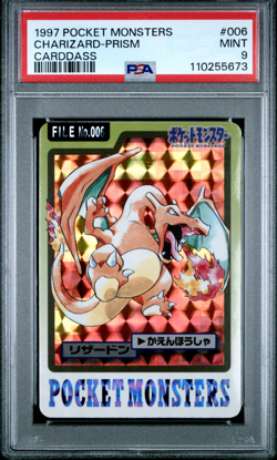 PSA 9 Charizard Carddass 006 Prism Holo 1997 Pokemon Card - 673 - Image 1