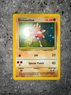 Pokemon TCG Cards Hitmonchan 7/102 Base Set Holo Rare LP-MP - Image 3