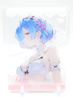 Genki Parade 2 - Anime Waifu MR Acrylic Trading Card - Rem - Image 1