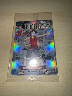 One Piece Monkey.D.Luffy College Basketball US Voyage Promo Card Sealed Rutgers - Image 1