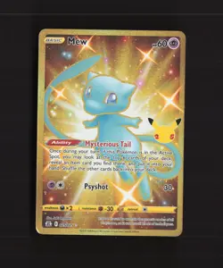 Mew 025/025 Celebrations Full Art Ultra Rare Shiny Holo Pokemon Card MP - Image 1