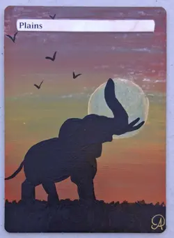 Hand Painted MTG Alter Land Plains - Image 1