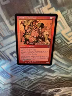 MTG Foil Goblin Piledriver EX/LP Onslaught - Image 3