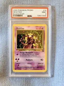 Pokemon TCG Mewtwo Black Star Promo #14 PSA 9 Regular 2000 Wotc Promo - Image 1