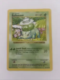 Pokemon Bulbasaur 44/102 WOTC Base Set Shadowless Unlimited Common Regular TCG - Image 1