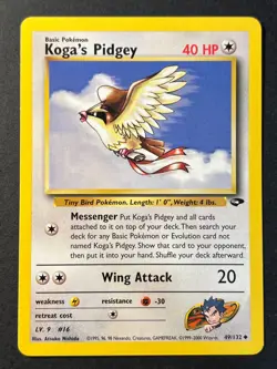 Koga's Pidgey 49/132 Gym Challenge Uncommon - Pokemon Card Near Mint - Image 1