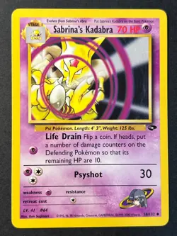 Sabrina's Kadabra 58/132 Gym Challenge Uncommon - Pokemon Card Near Mint - Image 1