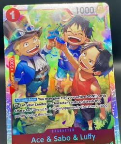 Ace & Sabo & Luffy OP13-007 Carrying On His Will SR Foil One Piece TCG NM/M - Image 3