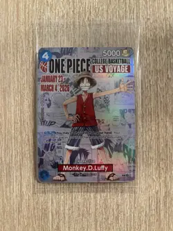 One Piece Monkey D. Luffy US Voyage College Basketball Promo Card 1/23 MINT - Image 1