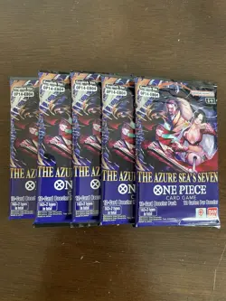 One Piece The Azure Sea’s Seven OP-14 & EB-04 Five 5 Booster Packs Lot 2 English - Image 1