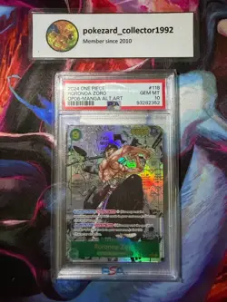 2024 One Piece OP06 EN RORONOA ZORO Manga Alternate Art #118 PSA 10 Gem mint - Image 1