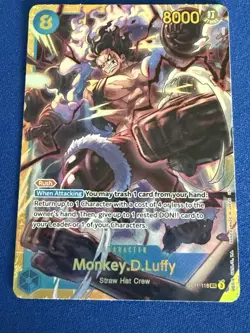 Monkey D. Luffy One Piece TCG A Fist of Divine Speed OP11-118 SEC - ships PWE - Image 1